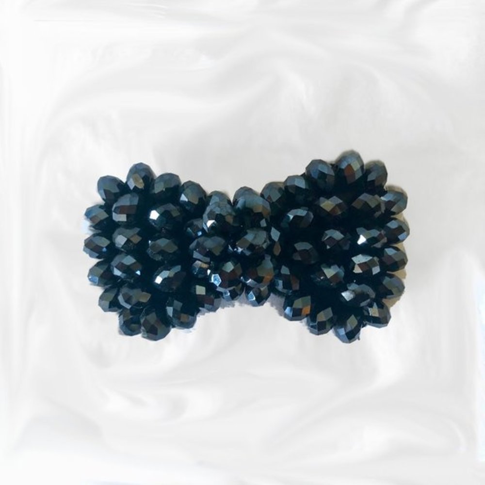 Topshop Metallic Faceted Bead Bow Tie Brooch